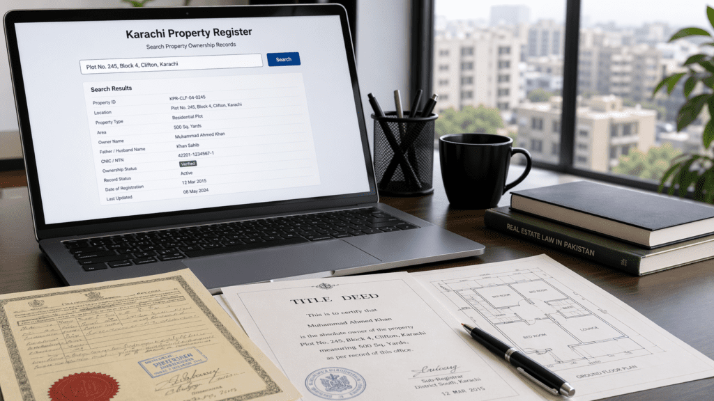 how to verify property documents online in Karachi