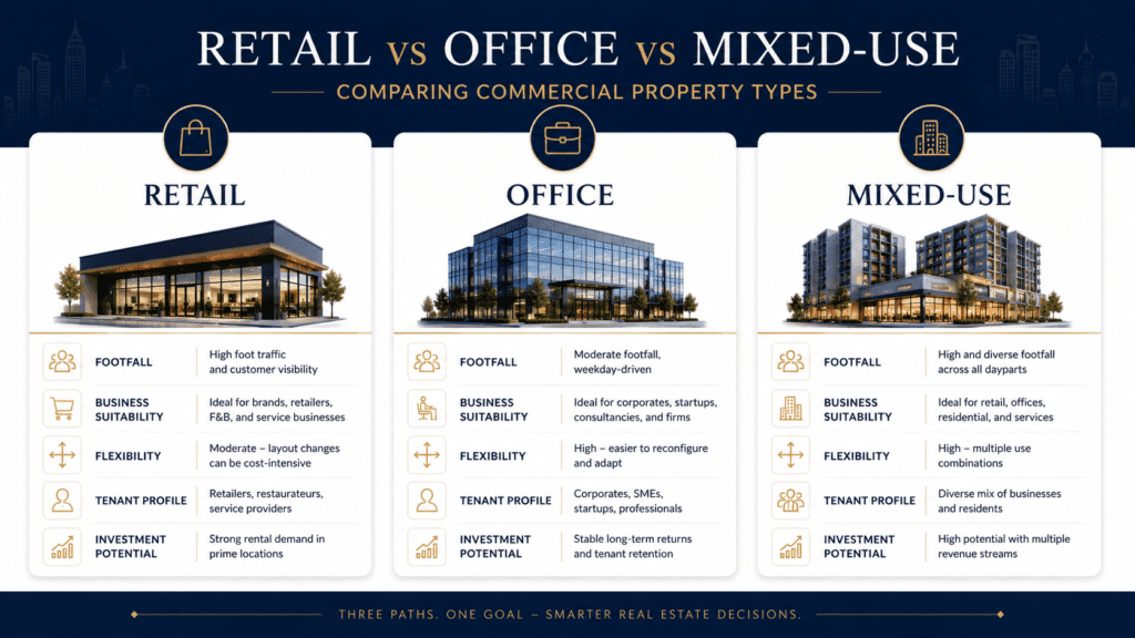 Commercial property types by ZGC in Karachi