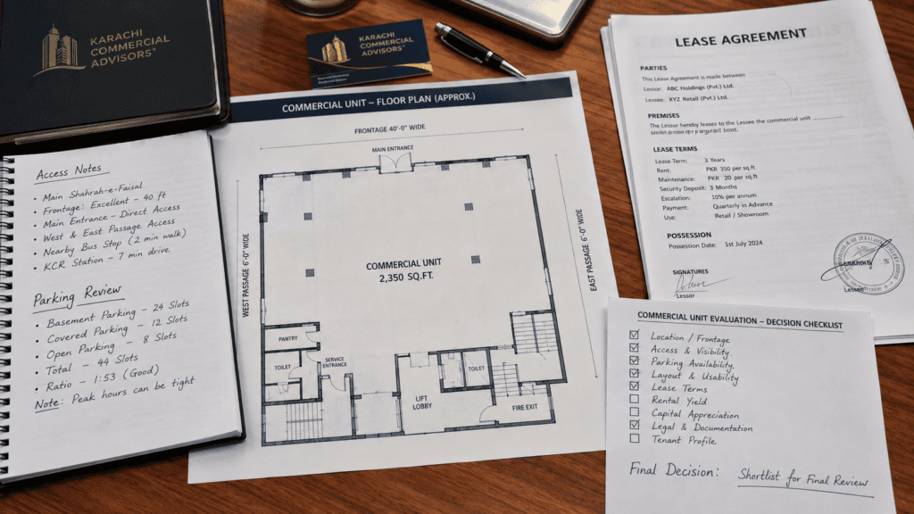 Due diligence checklist for a shop or office purchase in Karachi