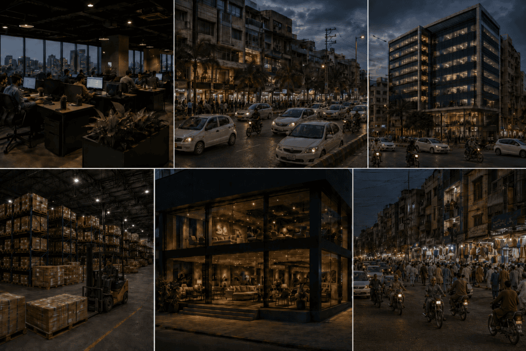 Shop office and retail unit options in a Karachi commercial projects