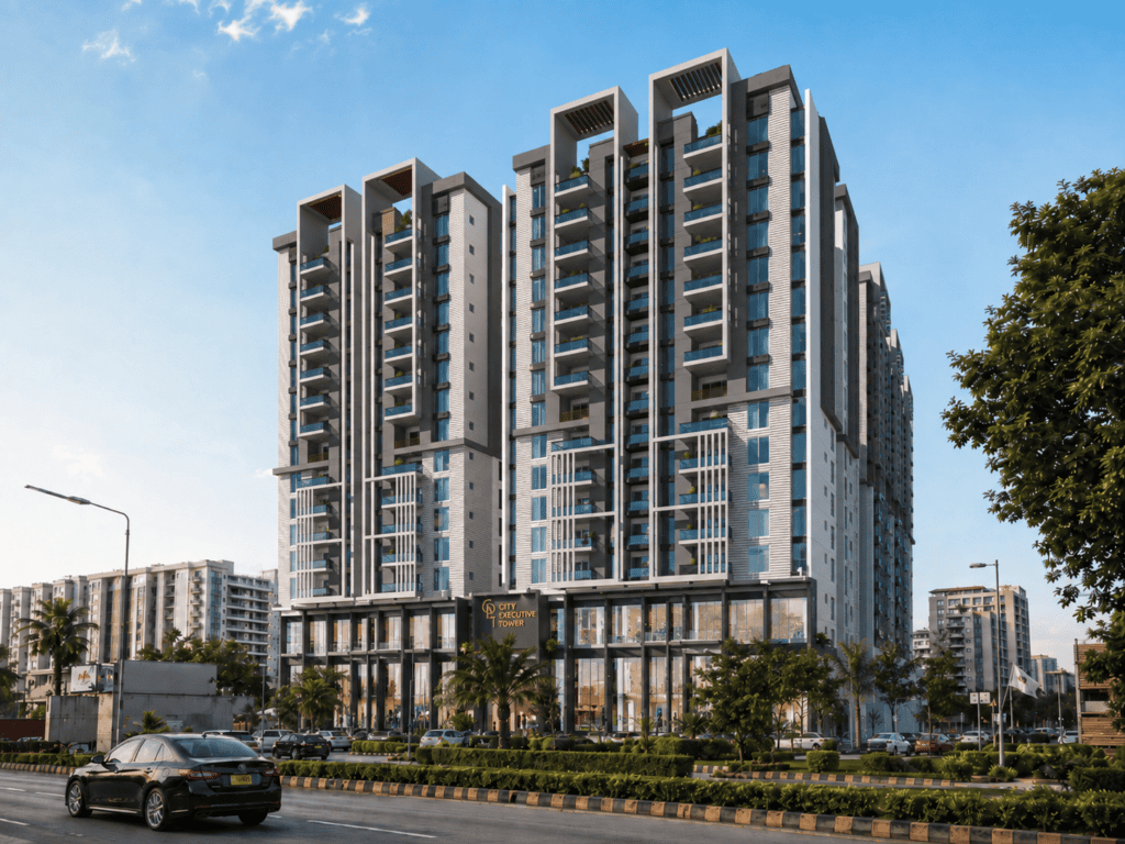 Family comparing City Executive Tower apartment floor plans